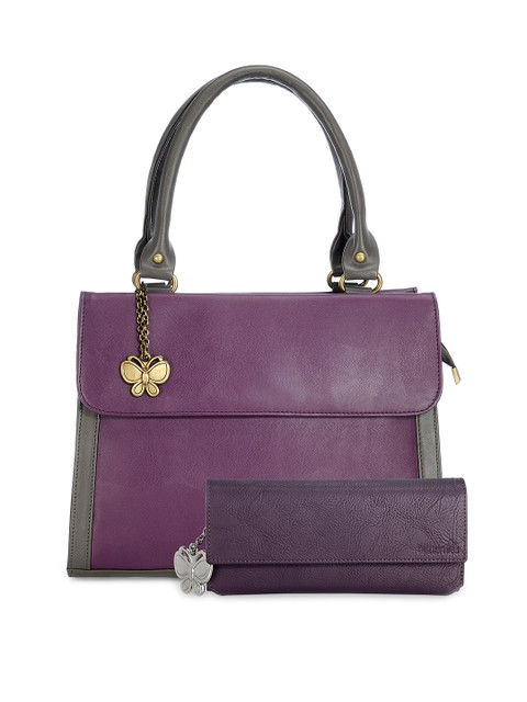 

Butterflies Purple Handbag with Wallet