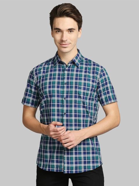 

Parx Men Green Slim Fit Tartan Checks Checked Casual Shirt