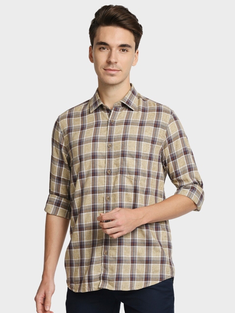 

ColorPlus Men Grey Tartan Checks Checked Casual Shirt