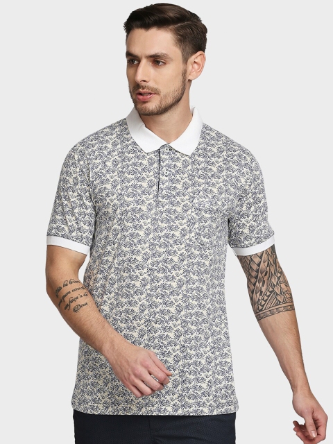 

ColorPlus Men Yellow Floral Printed Polo Collar Pockets T-shirt