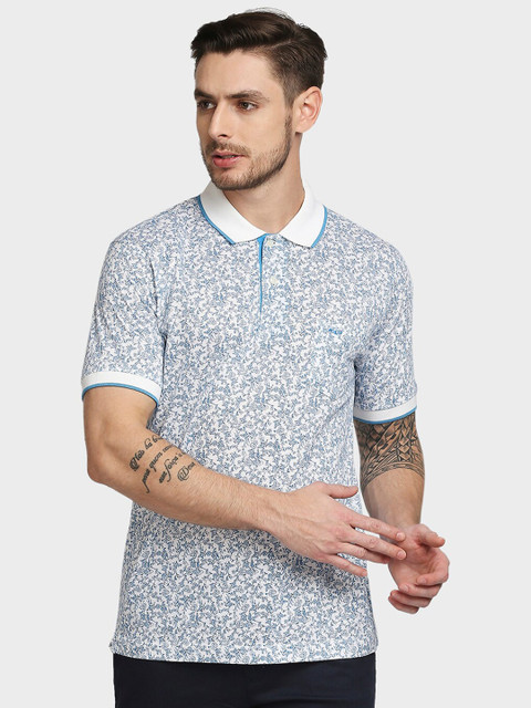 

ColorPlus Men White Printed Polo Collar T-shirt