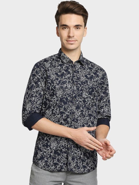 

ColorPlus Men Navy Blue Floral Printed Regular Fit Casual Shirt