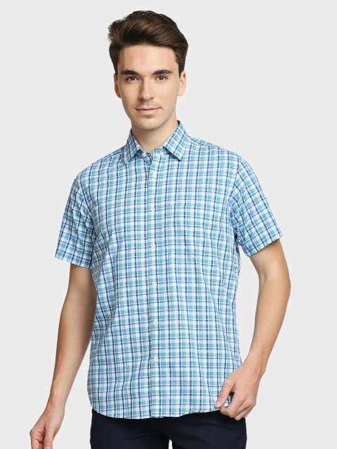 

ColorPlus Men Blue Tartan Checks Casual Shirt