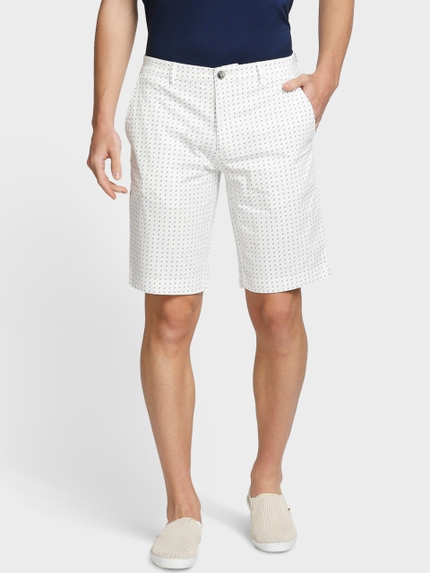 

ColorPlus Men White Checked Printed Shorts