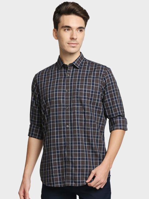 

ColorPlus Men Brown Tartan Checked Casual Shirt