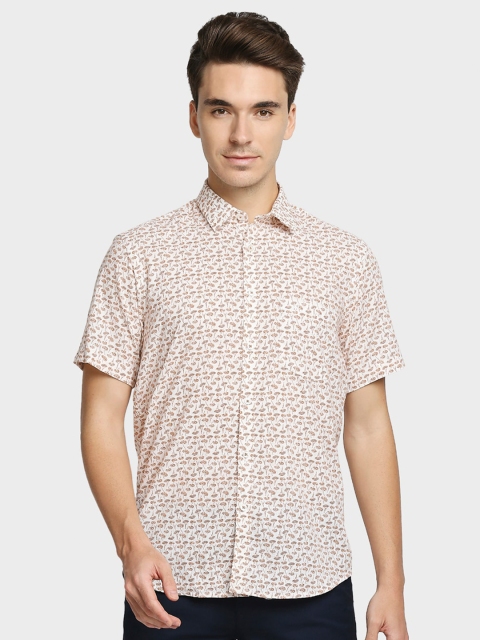 

ColorPlus Men Orange Printed Casual Shirt
