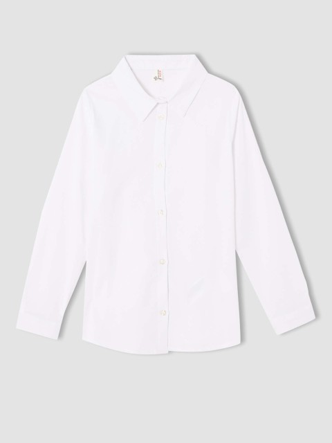 

DeFacto Girls White Solid Casual Shirt