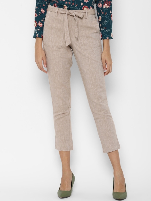 

Allen Solly Woman Women Beige Slim Fit Trousers