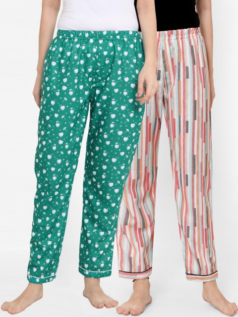 

FashionRack Pack of 2 Women Printed Lounge Pants, Multi
