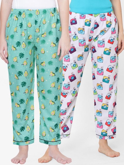

FashionRack Pack of 2 Women Printed Lounge Pants, Green