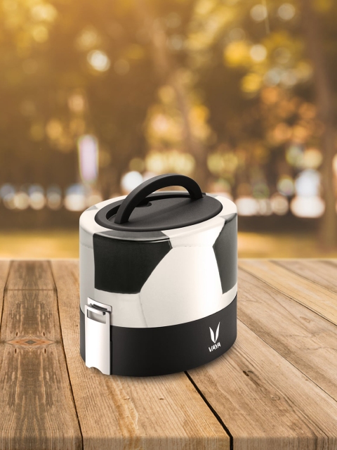 

Vaya White & Black Tyffyn Lunch Box with Two Copper Finished Containers - 600 ml