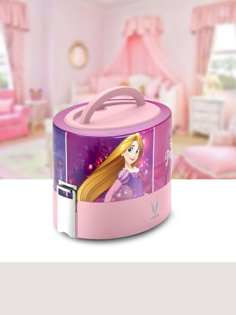 

Vaya Kids Pink & Yellow Disney Princesses Printed Stainless Steel Lunch Box 600ml