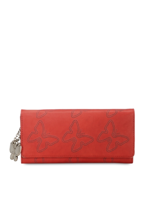 

Butterflies Women Red Cut-Work Wallet