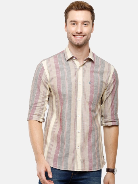 

CAVALLO by Linen Club Men Red Striped Casual Shirt