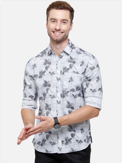 

CAVALLO by Linen Club Men Blue Floral Printed Casual Shirt