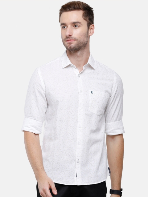 

CAVALLO by Linen Club Men White Printed Casual Shirt