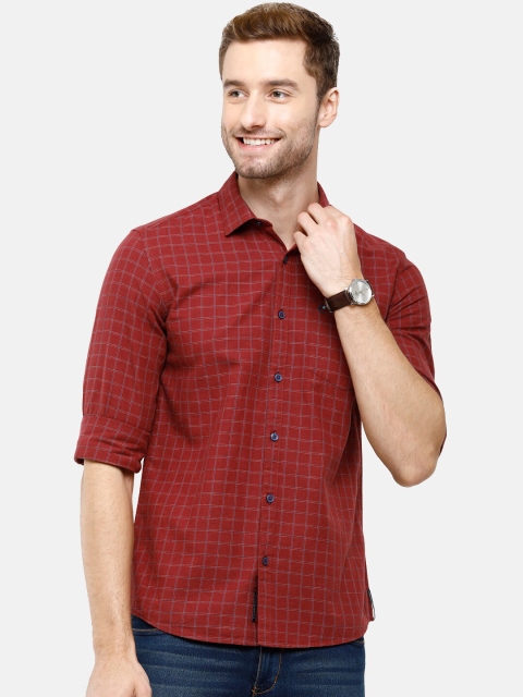 

CAVALLO by Linen Club Men Red Checked Casual Shirt