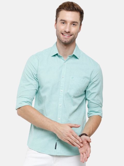 

CAVALLO by Linen Club Men Blue Solid Casual Shirt
