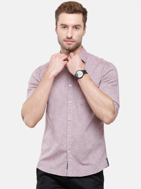 

CAVALLO by Linen Club Men Purple Casual Shirt