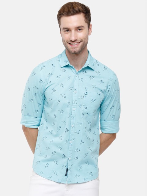 

CAVALLO by Linen Club Men Blue Floral Printed Casual Shirt