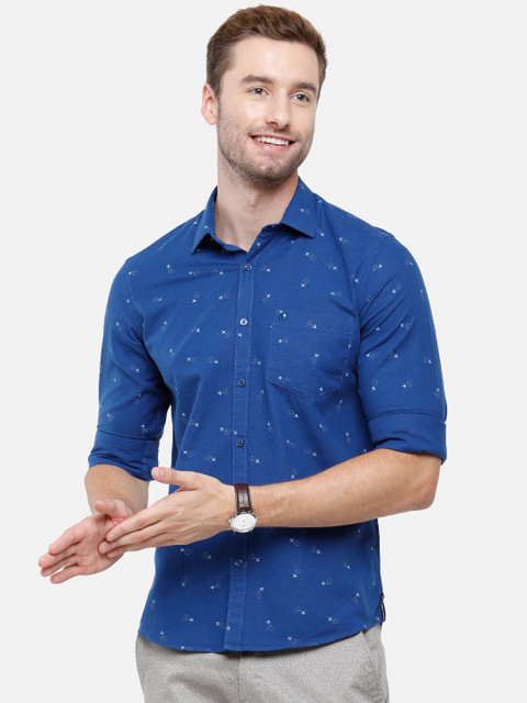 

CAVALLO by Linen Club Men Blue Printed Casual Shirt