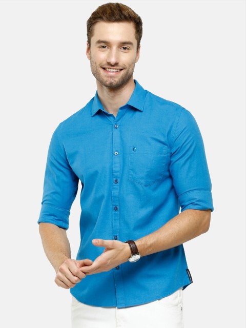 

CAVALLO by Linen Club Men Blue Casual Shirt
