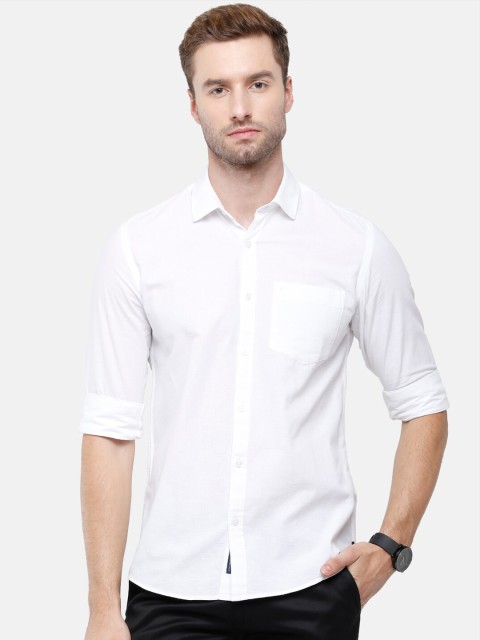 

CAVALLO by Linen Club Men White Casual Shirt