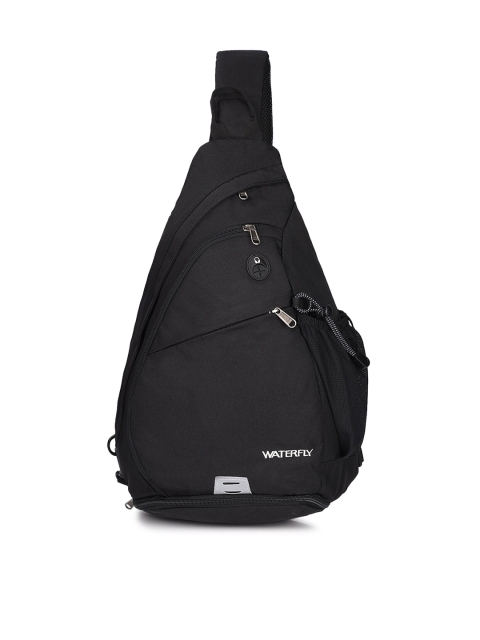 

WATERFLY Unisex Black Crossbody Backpack
