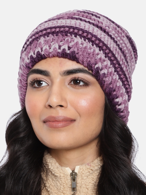 

Magic Needles Women Purple Woollen Crochet Beanie