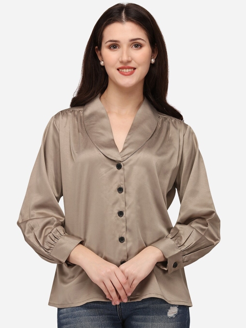 

Smarty Pants Women Camel Brown Party Shirt