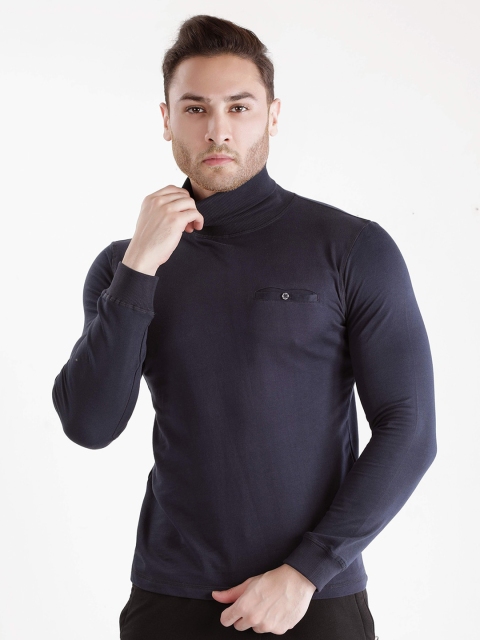 

Dream of Glory Inc Men Navy Blue Turtleneck Sweatshirt