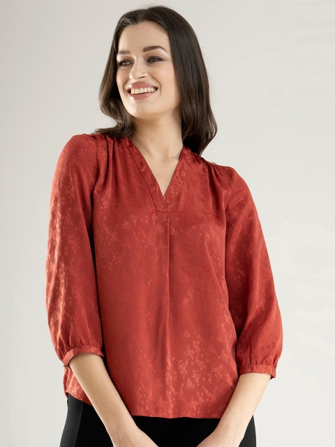 

FableStreet Rust Orange Self-Design Top