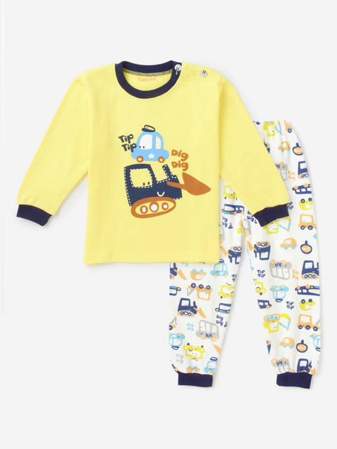 

Hopscotch Boys Yellow & Blue Printed Top with Pyjamas
