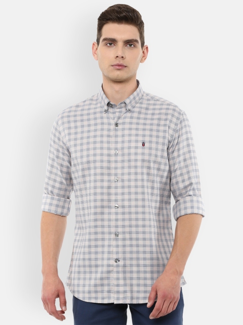 

Louis Philippe Sport Men Grey Slim Fit Gingham Checks Checked Casual Shirt