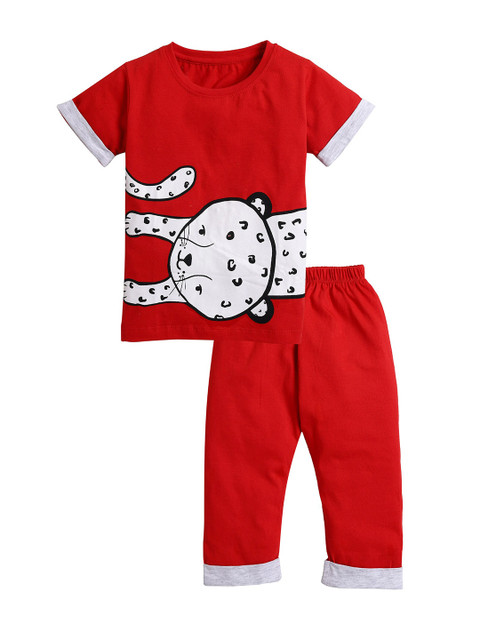 

Hopscotch Boys Red & White Printed Top with Pyjamas