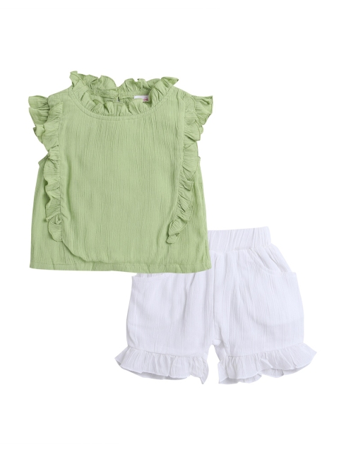 

Hopscotch Girls Green & White Top with Shorts