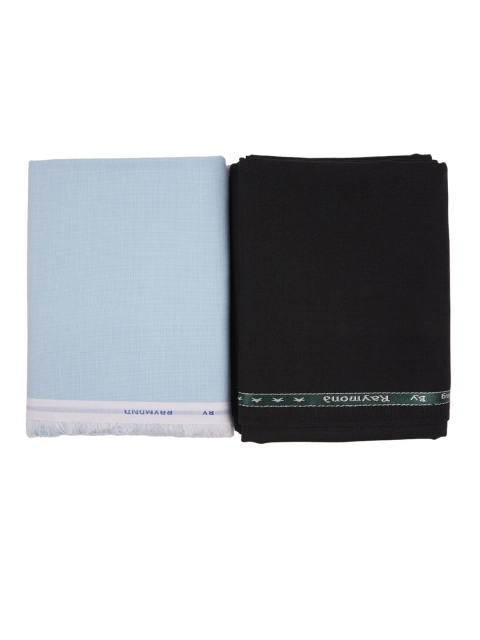 

Raymond Men Blue & White Shirt & Trouser Fabric Set