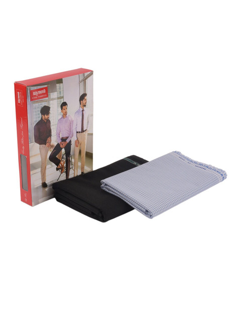 

Raymond Men Blue & Black Unstitched Shirt & Trouser Fabric With Gift Packing Box