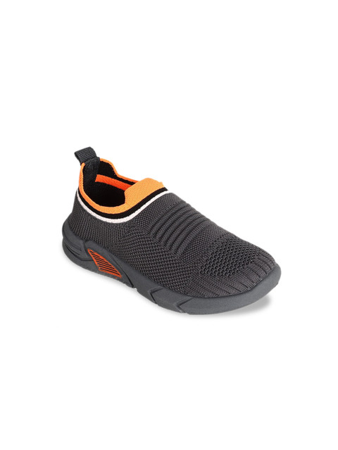 

FEETWELL SHOES Unisex Kids Charcoal Slip-On Sneakers