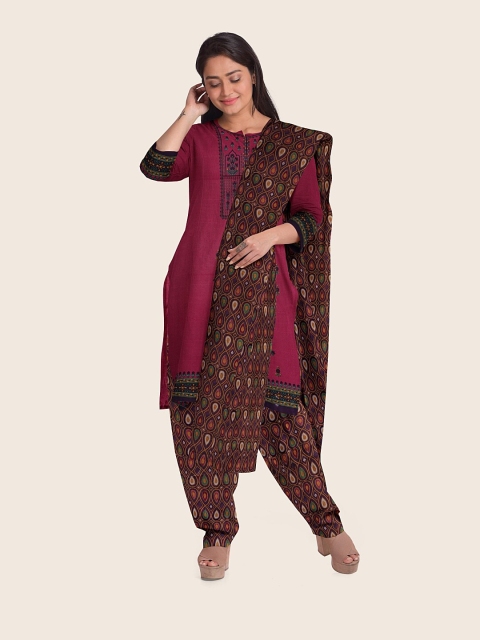 

Pothys Women Pink Unstiched Chudithar Suit Material