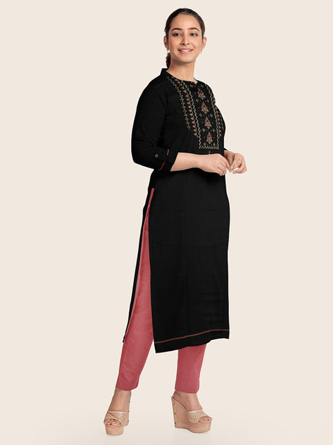 

Pothys Grey & Pink Embroidered Viscose Rayon Unstitched Dress Material