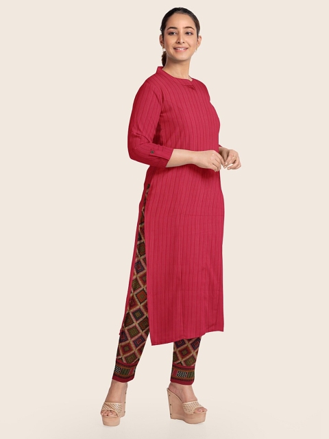 

Pothys Pink & Beige Unstitched Dress Material