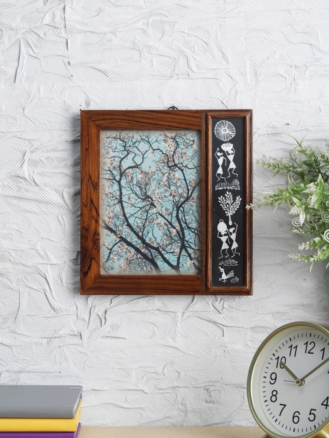 

VarEesha Black & Brown Hand Painted Warli Teak Work Wooden Photo Frame