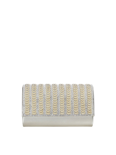 

Metro Woman Gold-Toned & Silver-Toned Embellished Purse Clutch