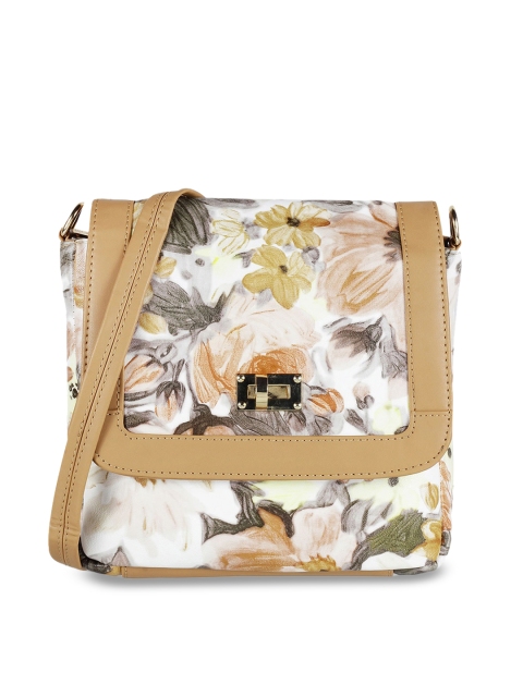 

Metro Tan Floral Printed PU Structured Sling Bag
