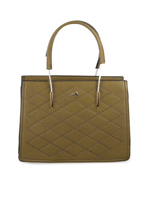

Metro Olive Green PU Structured Handheld Bag with Quilted