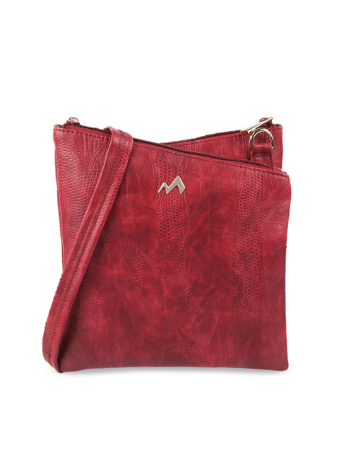 

Metro Maroon Animal Textured PU Structured Handheld Bag