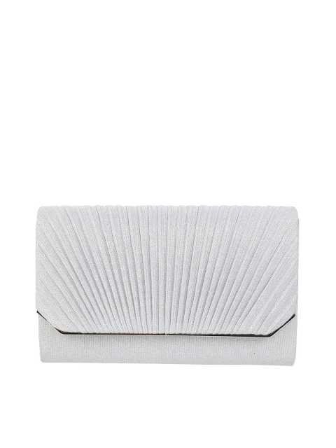 

Metro Woman Silver-Toned Textured Envelope Clutch