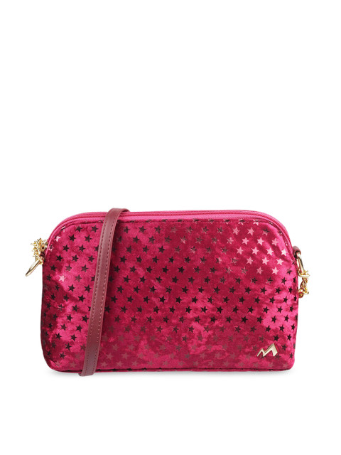 

Metro Pink Textured PU Structured Sling Bag with Cut Work