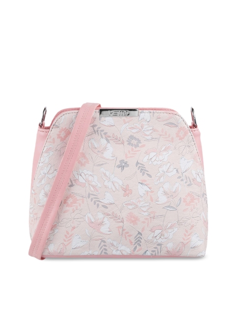 

Metro Pink Floral Printed PU Structured Sling Bag